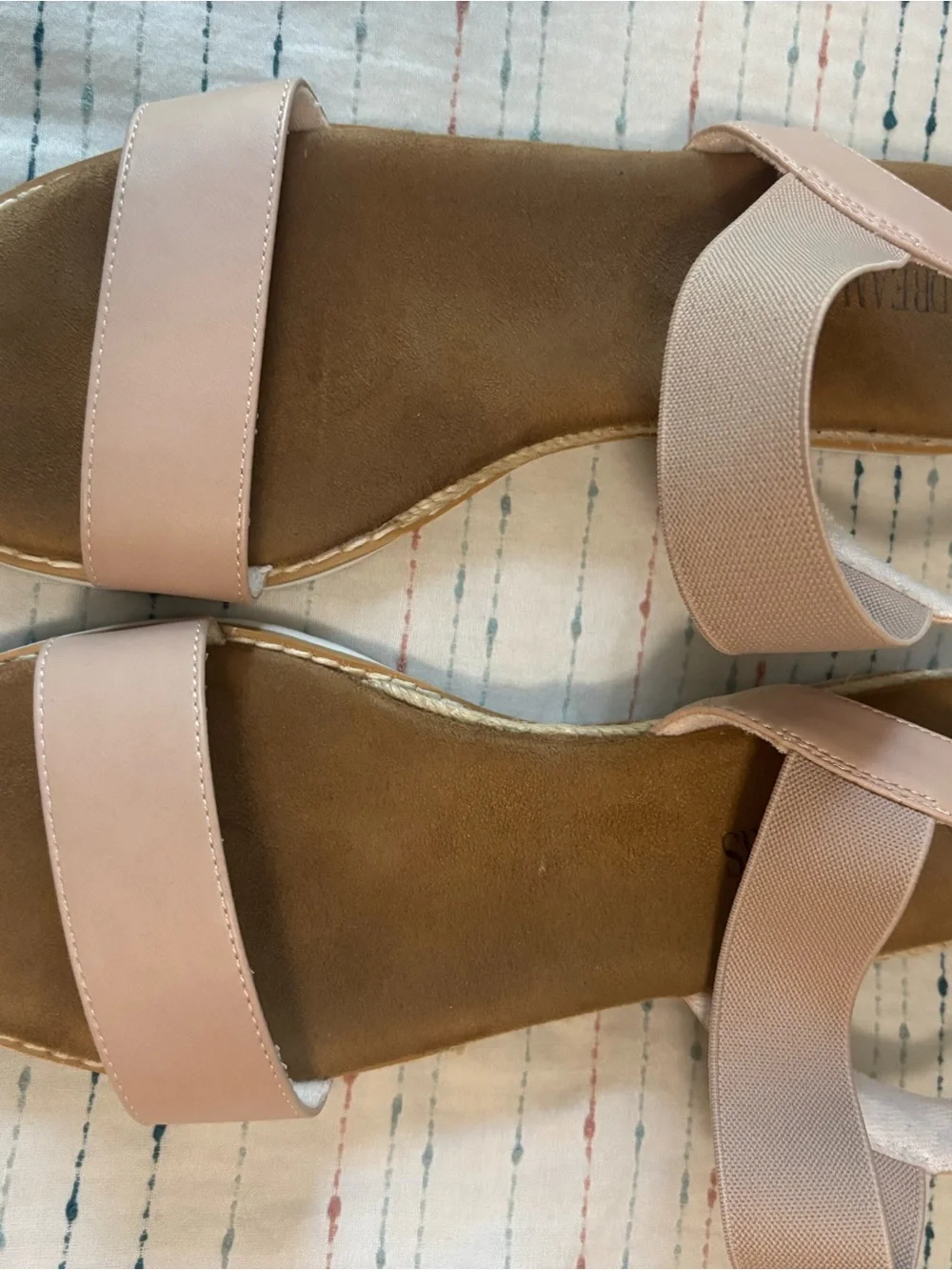 Dream Pairs Blush Pink Elastic Strap Espadrille Sandals